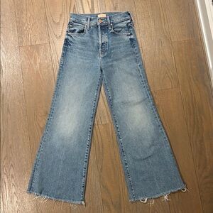 MOTHER Tomcat Roller 23 Raw Hem Wide Leg Jeans